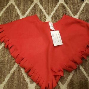 Girls red poncho